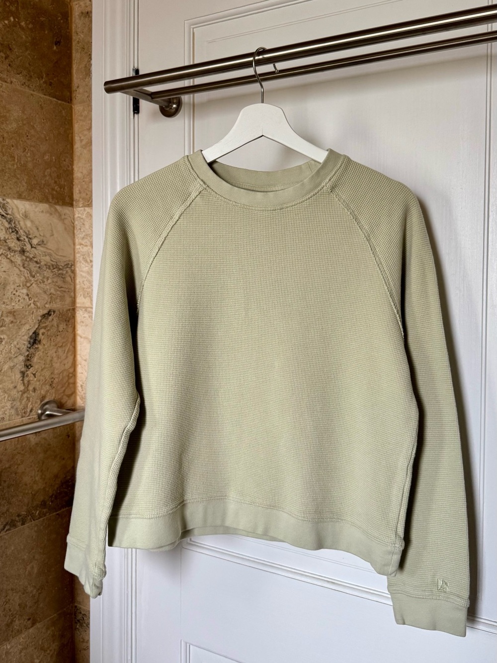 Frank And Oak Organic Cotton Waffle Crewneck - Green, S